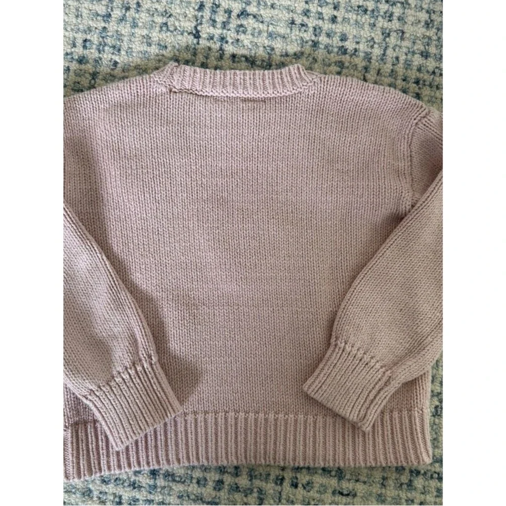 Gap Pink Cotton Heart Metallic Sweater - size small (6/7)